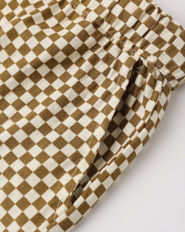 Rylee + Cru Perry Short Ocre Check