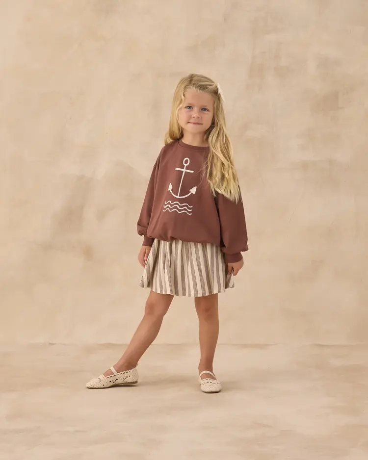Rylee + Cru Sasha Skort Brown Stripe
