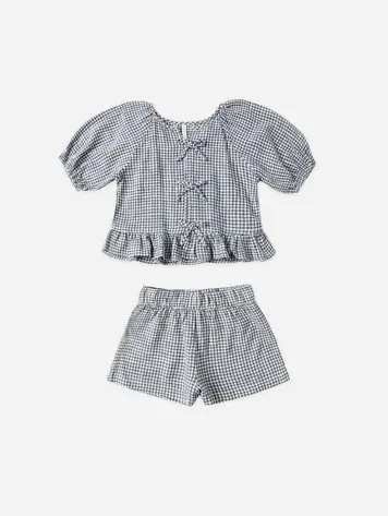 Rylee + Cru Juniper Set Marine Gingham