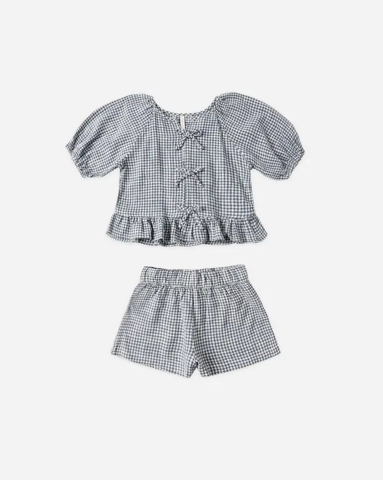 Rylee + Cru Juniper Set Marine Gingham