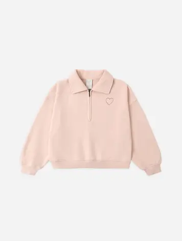 Rylee + Cru Quarter Zip Sweatshirt Blush