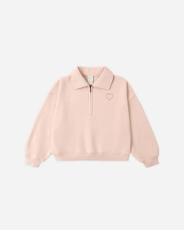 Rylee + Cru Quarter Zip Sweatshirt Blush