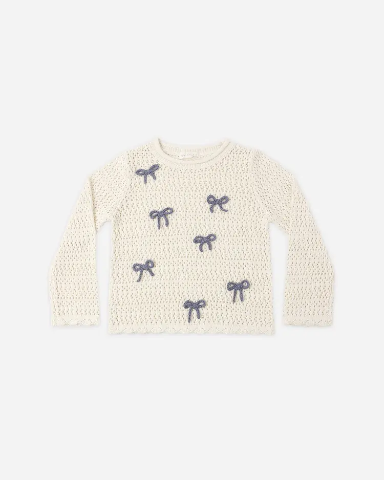 Rylee + Cru Crochet Knit Pullover Bows