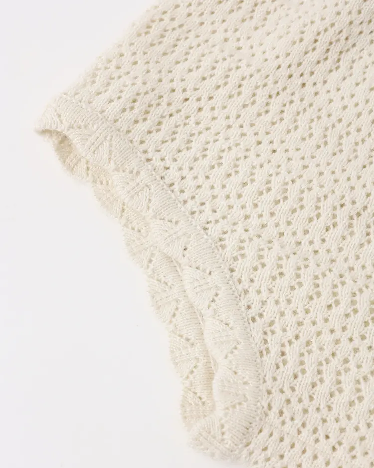 Rylee + Cru Scallop Knit Baby Set Natural