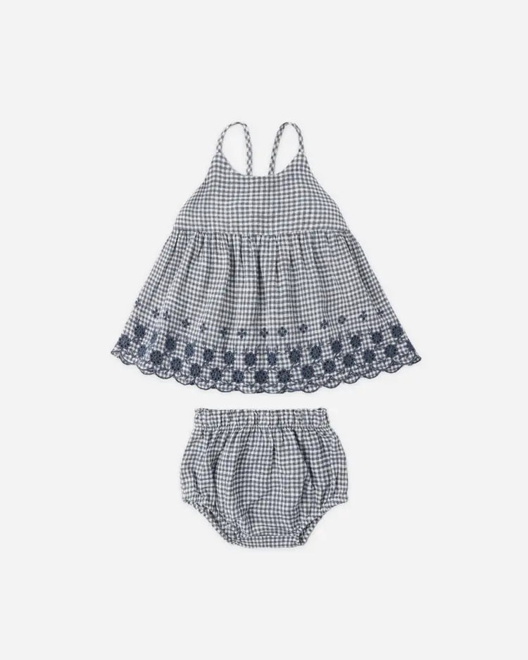 Rylee + Cru Zenni Set Marine Gingham