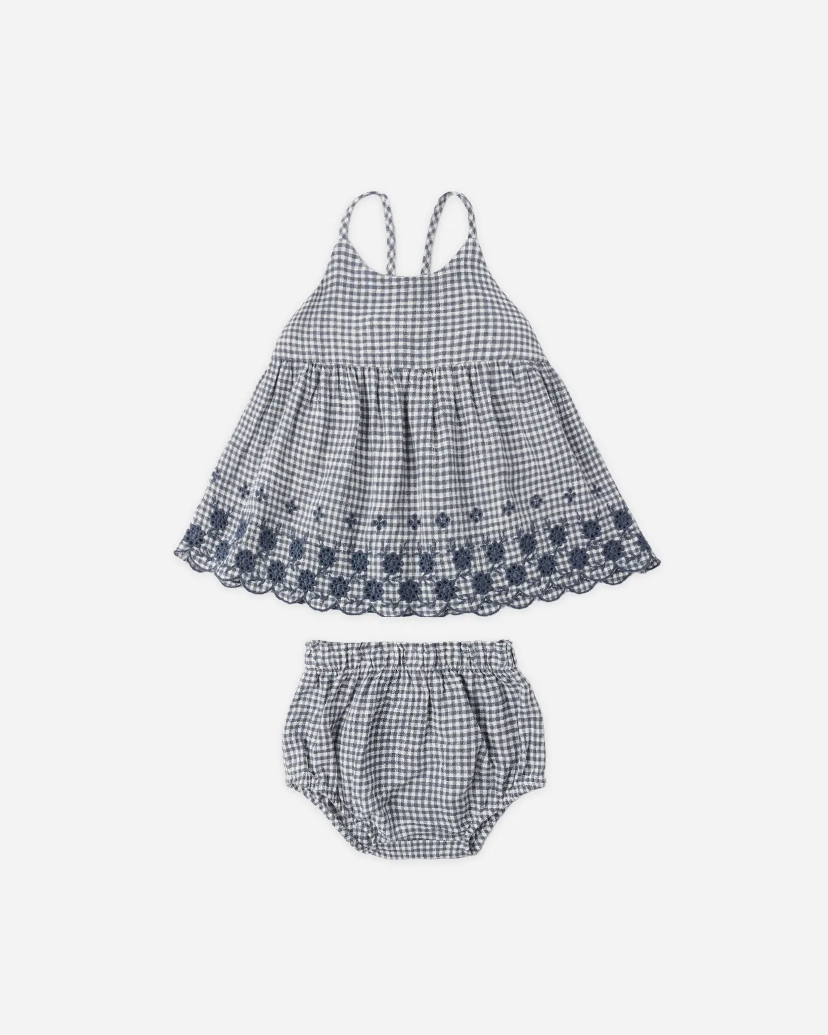 Rylee & Cru Zenni Set Marine Gingham - Yellow Turtle