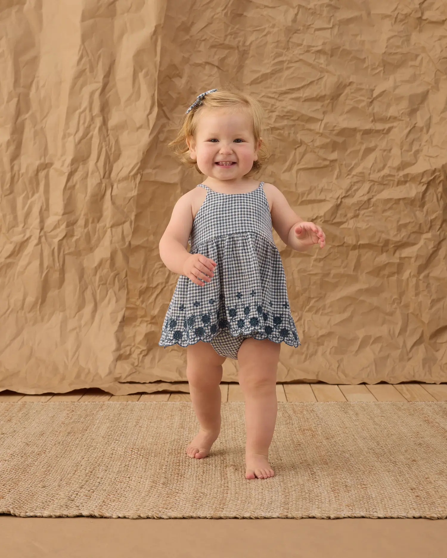 Rylee & Cru Zenni Set Marine Gingham - Yellow Turtle