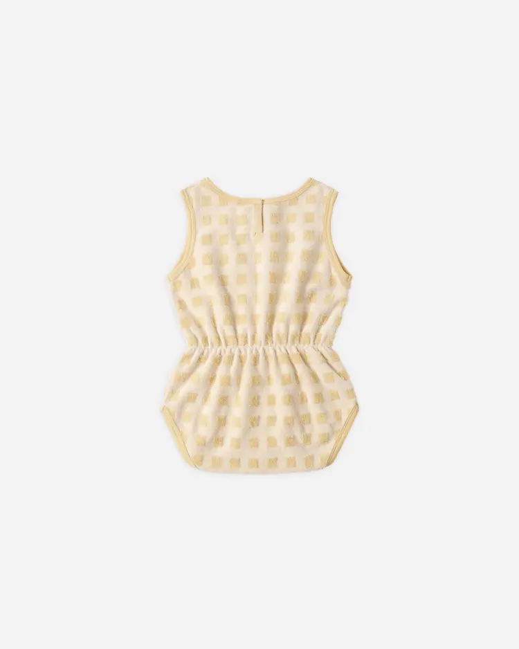 Rylee + Cru Cinch Playsuit Butterscotch Grid