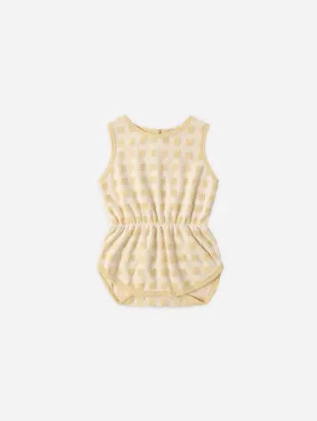 Rylee + Cru Cinch Playsuit Butterscotch Grid
