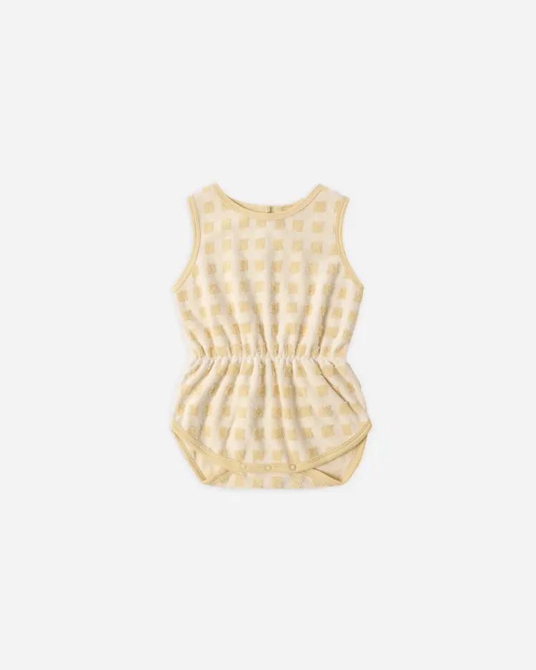 Rylee + Cru Cinch Playsuit Butterscotch Grid