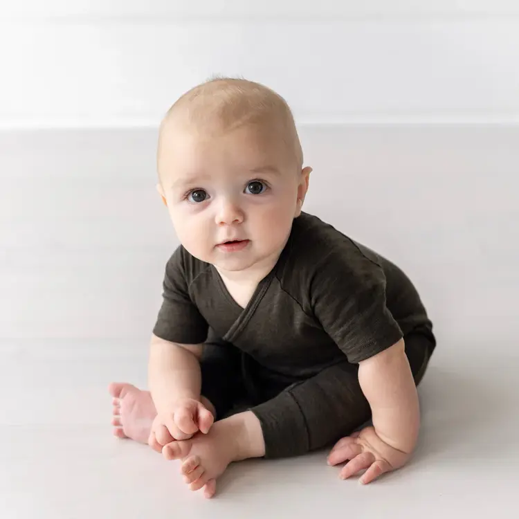Tane Organics Inc Flamé Kimono Romper - blue haze