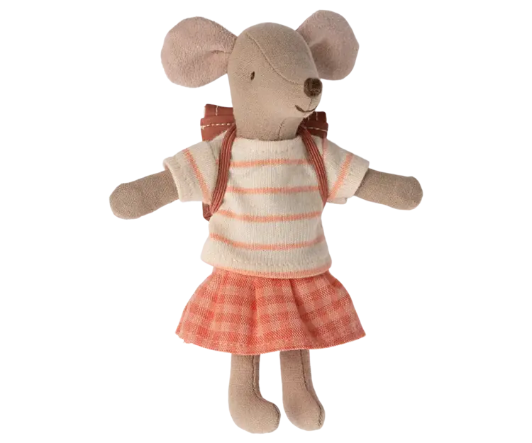 Maileg Maileg Tricycle Mouse, Big Sister - Coral