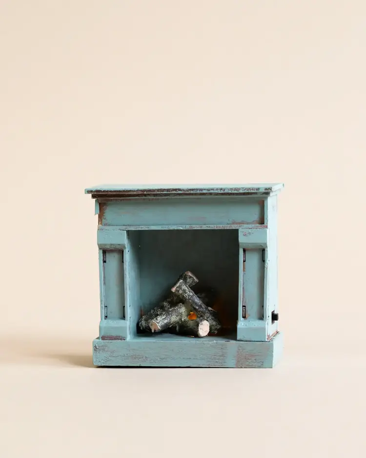 Maileg Fireplace, Mouse - Blue