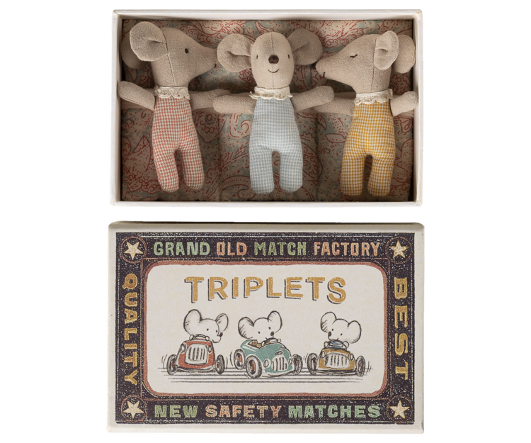 Maileg Maileg Triplets, Baby Mice in Matchbox