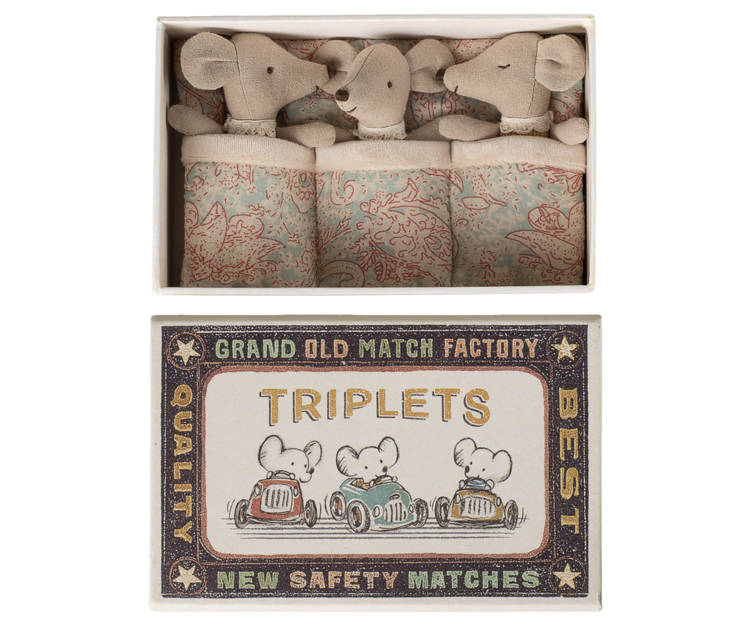 Maileg Maileg Triplets, Baby Mice in Matchbox