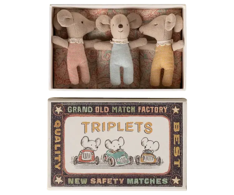 Maileg Maileg Triplets, Baby Mice in Matchbox