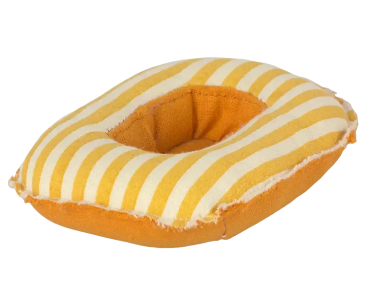 Maileg Rubber Boat, Small Mouse - YELLOW STRIPE