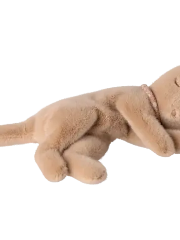 Maileg Sleeping Kitten Plush, Small - CREAM PEACH