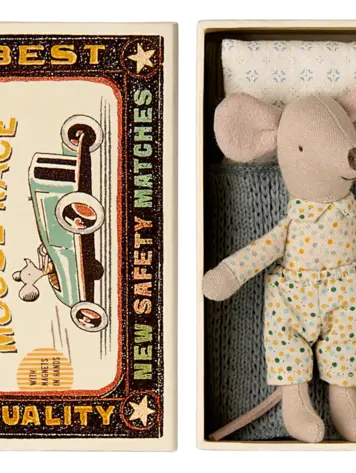 Maileg Little Brother Mouse in Matchbox - MULTI DOTS