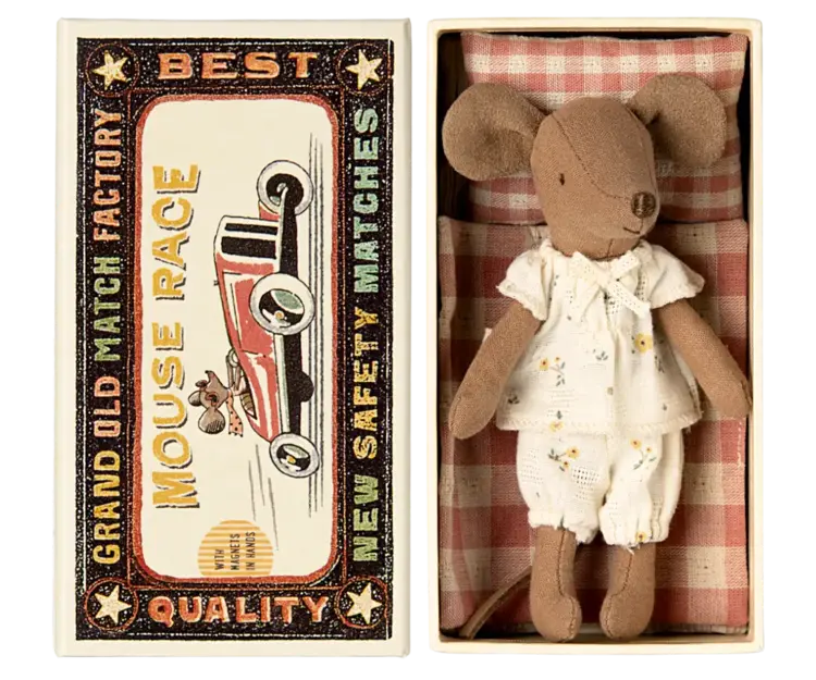 Maileg Maileg Big Sister Mouse in Matchbox - PYJAMAS