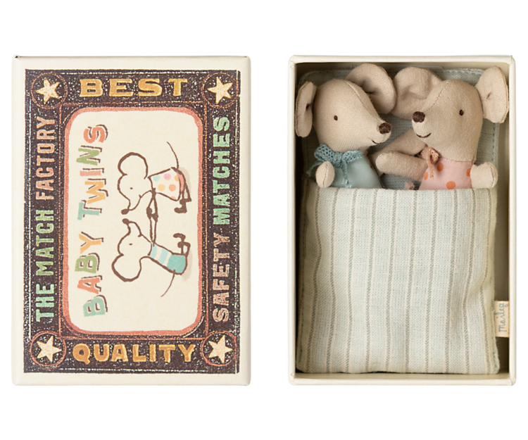 Maileg Maileg Twins, Baby Mice in Matchbox