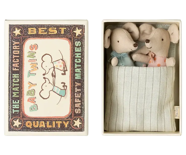 Maileg Maileg Twins, Baby Mice in Matchbox