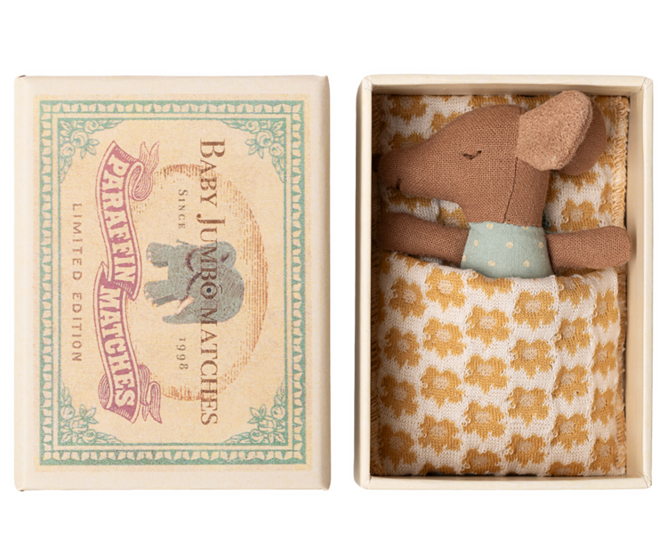 Maileg Maileg Sleepy Wakey, Baby Mouse - Blue