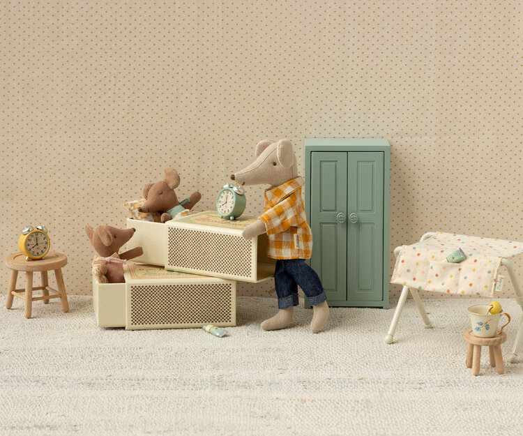 Maileg Maileg Sleepy Wakey, Baby Mouse - Blue