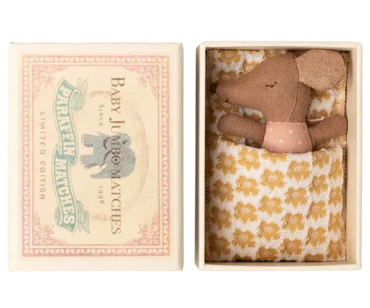 Maileg Maileg Sleepy Wakey, Baby Mouse - Rose