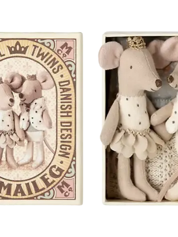 Maileg Royal Twins, Little Sister & Brother in Matchbox