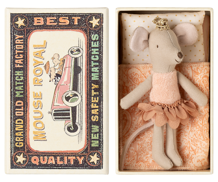 Maileg Maileg Princess Mouse, Little Sister in Matchbox