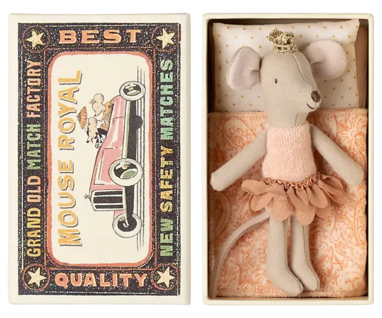 Maileg Maileg Princess Mouse, Little Sister in Matchbox
