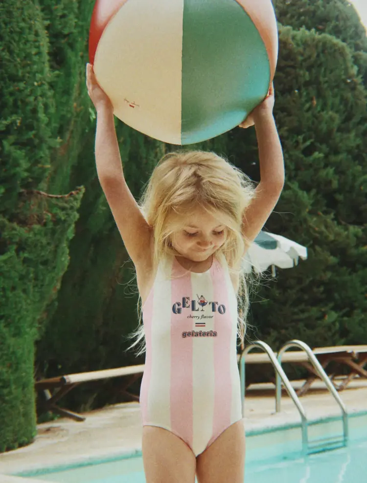 Konges Sløjd Pomia Swimsuit in Candy Rose Stripe
