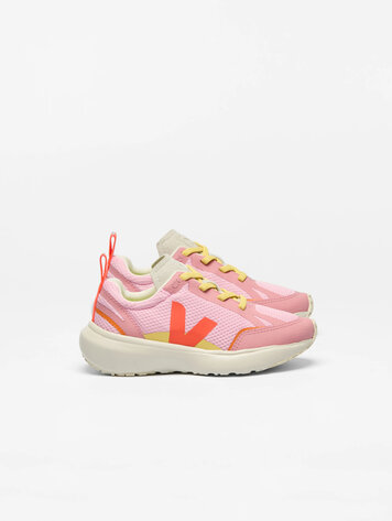 Veja CANARY ELASTIC LACES ALVEOMESH GUIMAUVE ORANGE FLUO