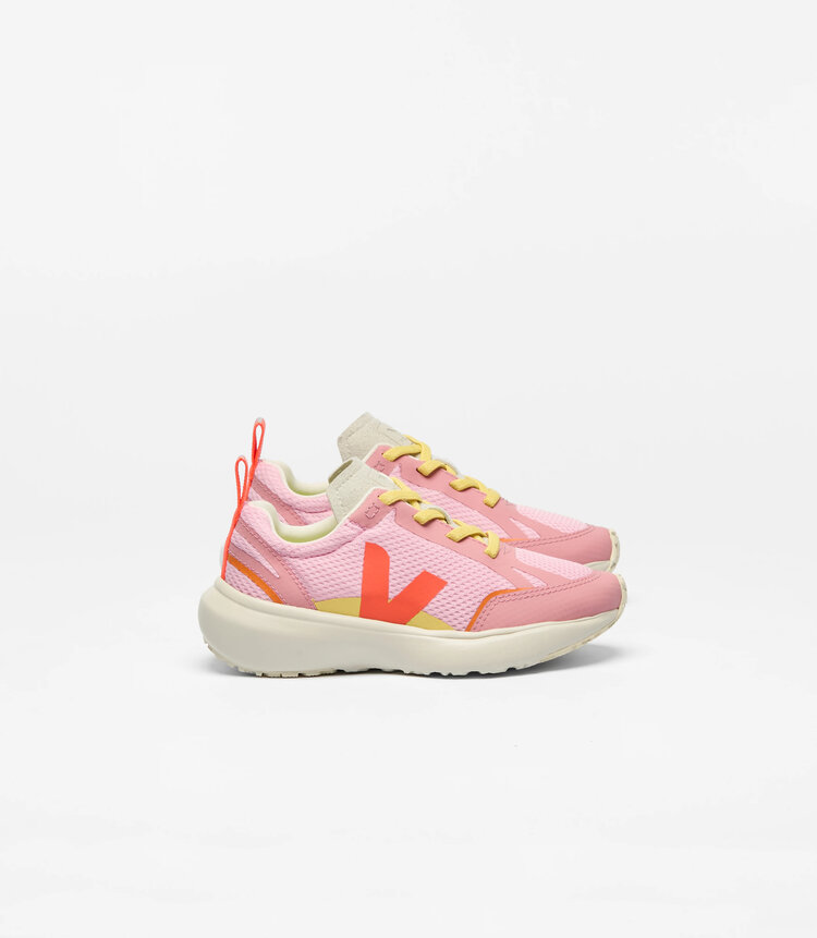 Veja CANARY ELASTIC LACES ALVEOMESH GUIMAUVE ORANGE FLUO