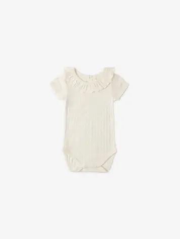 Rylee + Cru Ruffle Collar Bodysuit Ivory