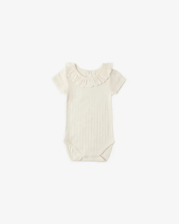 Rylee + Cru Ruffle Collar Bodysuit Ivory