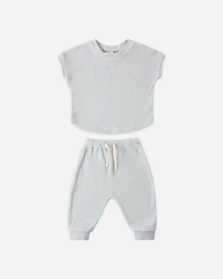 Quincy Mae Terry Tee + Pant Set Sky