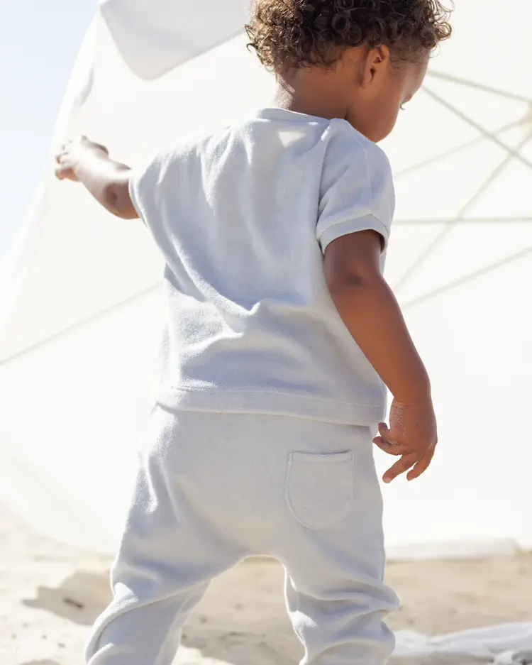 Quincy Mae Terry Tee + Pant Set Sky