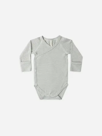 Quincy Mae Side Snap Bodysuit Micro Stripe