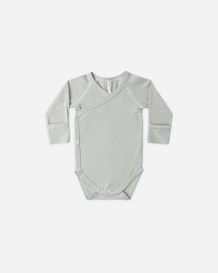 Quincy Mae Side Snap Bodysuit Micro Stripe
