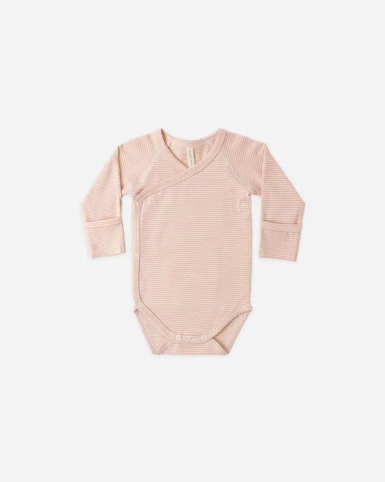 Quincy Mae Side Snap Bodysuit Micro Stripe
