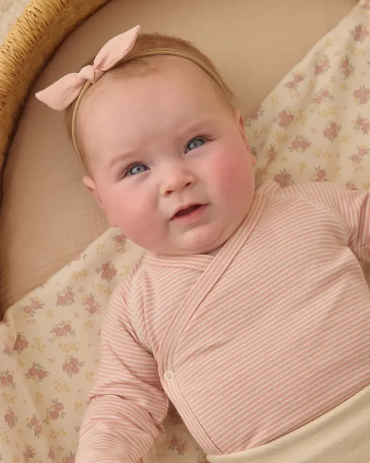 Quincy Mae Side Snap Bodysuit Micro Stripe