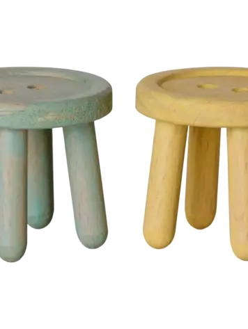 Maileg Stool Set, Mouse - MINT/LT YELLOW