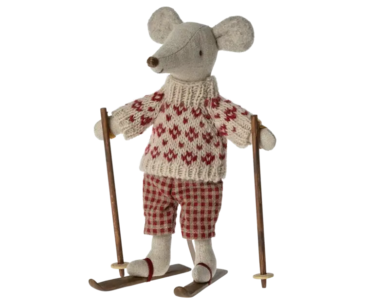 Maileg Maileg Winter Mouse with Ski Set, Mum