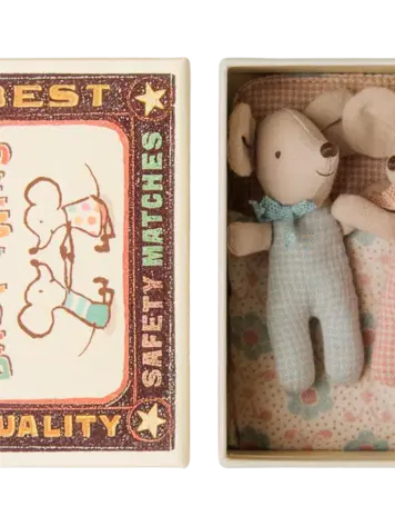 Maileg Twins, Baby Mice in Matchbox - CHECK