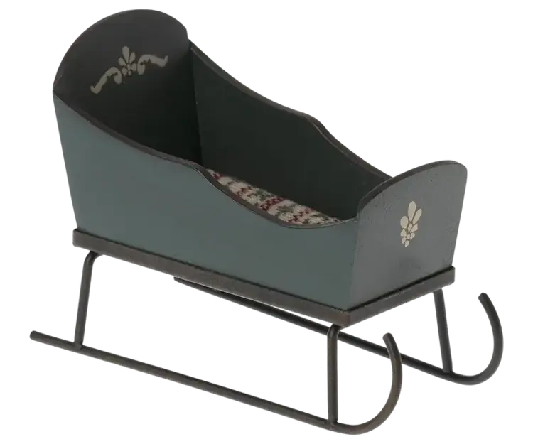 Maileg Sleigh, Mouse - GREEN