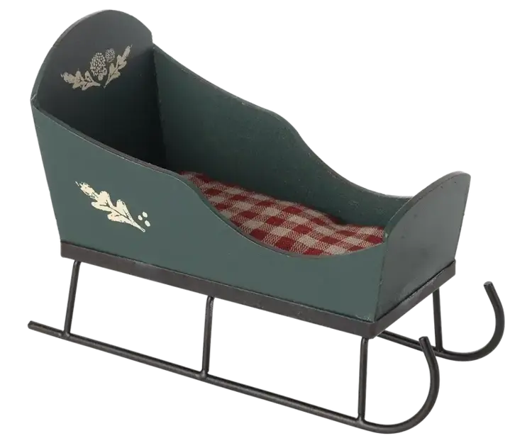 Maileg Sleigh, Mini - GREEN