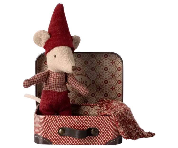 Maileg Maileg Christmas Mouse, Baby in Suitcase