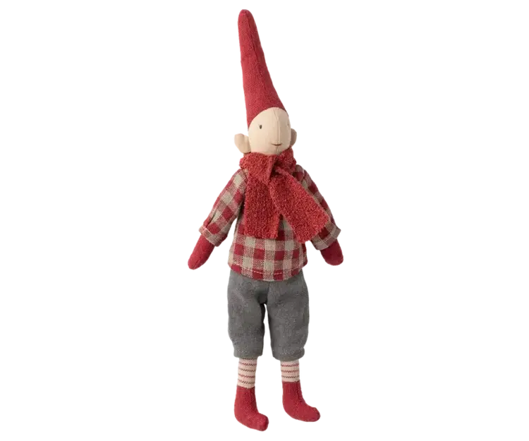 Maileg Pixy, Size 1 - Boy - RED CHECKERED SHIRT